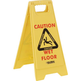 Global Industrial 261726 Global Industrial™ Floor Sign 2 Sided Multi-Lingual - Caution image.
