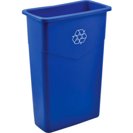 Global Industrial 261902RBL Global Industrial™ Slim Recycling Can, 23 Gallon, Recycling Blue image.