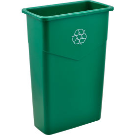 Global Industrial 261902RGN Global Industrial™ Slim Recycling Can, 23 Gallon, Recycling Green image.