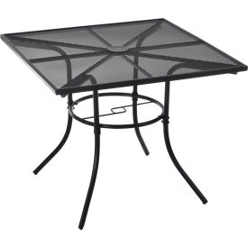 Global Industrial 262079 Interion® 36" Square Outdoor Caf Table, Steel Mesh, Black image.