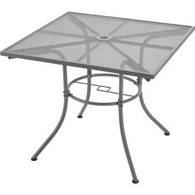 Global Industrial 262079GY Interion® 36" Square Outdoor Caf Table, Steel Mesh, Gray image.