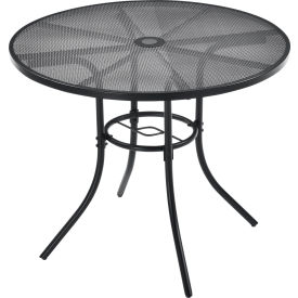 Global Industrial 262080 Interion® 36" Round Outdoor Caf Table, Steel Mesh, Black image.