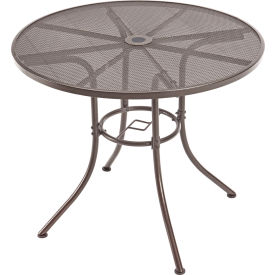 Global Industrial 262080BZ Interion® 36" Round Outdoor Caf Table, Steel Mesh, Bronze image.