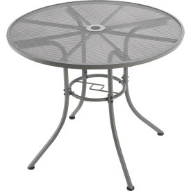 Global Industrial 262080GY Interion® 36" Round Outdoor Caf Table, Steel Mesh, Gray image.