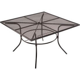 Global Industrial 262081 Interion® 48" Square Outdoor Caf Table, Steel Mesh, Black image.