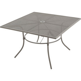 Global Industrial 262081GY Interion® 48" Square Outdoor Caf Table, Steel Mesh, Gray image.