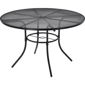 Global Industrial 262082 Interion® 48" Round Outdoor Caf Table, Steel Mesh,  Black image.