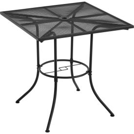 Global Industrial 262093 Interion® 36" Square Outdoor Counter Height Table, Steel Mesh, Black image.
