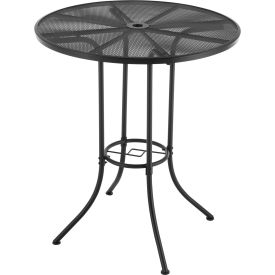 Global Industrial 262095 Interion® 36" Round Outdoor Bar Table, Steel Mesh, Black image.
