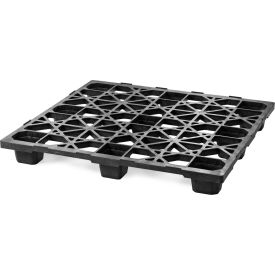 Nestable Automotive Open Deck Pallet Plastic 4-Way Entry 48"" x 45"" 5000 Lb Static Cap Black