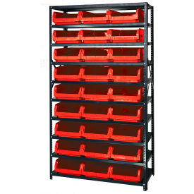 Quantum MSU-531 Steel Shelving With 27 Magnum Giant Hopper Bins Red 18x42x75