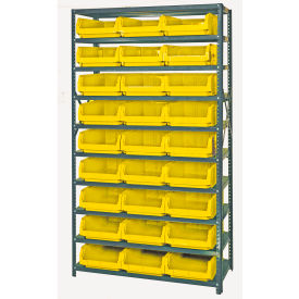 Quantum MSU-531 Steel Shelving With 27 Magnum Giant Hopper Bins Yellow 18x42x75