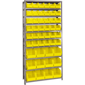 Quantum QSBU-230240 Steel Shelving With 48 Giant Stacking Bins Yellow 12x36x75