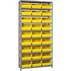 Quantum 1875-210 Steel Shelving With (27) 6"H Shelf Bins Yellow 36"W x 18"D x 75"H - 10 Shelves