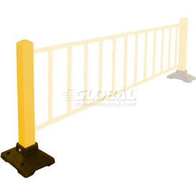 Vestil Manufacturing SPR-POST-Y Galvanized Steel Post for Crowd Control Barrier, 39"H, Yellow image.