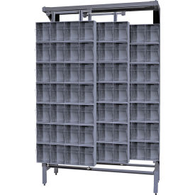Quantum Gondola Free Standing Slider System with 112 Tip Out Bins Gray