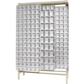 Gondola Free Standing Slider System with 303 Tip Out Bins, White view 2