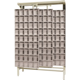 Gondola Free Standing Slider System with 180 Tip Out Bins, Ivory view 2