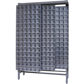Gondola Free Standing Slider System with 336 Tip Out Bins, Gray view 2