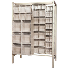 Quantum Gondola Free Standing Slider System with 101 Tip Out Bins Ivory 
