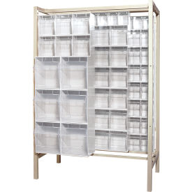 Quantum Gondola Free Standing Slider System with 101 Tip Out Bins White 