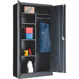 Global Industrial 269878BK Global Industrial™ Combination Cabinet Easy Assembly 36"W x 18"D x 72"H Black image.