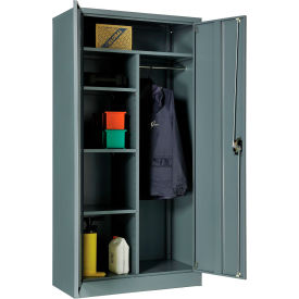 Global Industrial 269878GY Global Industrial™ Combination Cabinet Easy Assembly 36"W x 18"D x 72"H Gray image.