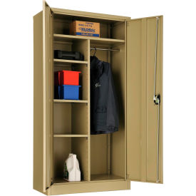 Global Industrial 269878TN Global Industrial™ Combination Cabinet Easy Assembly 36"W x 18"D x 72"H Tan image.