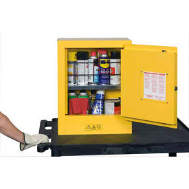 Justrite Safety Group 890200 Justrite Mini Flammable Cabinet 17"x8"x22" Yellow image.