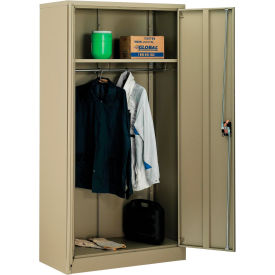 Global Industrial 270031TN Global Industrial™ Wardrobe Cabinet Easy Assembly 36x18x72 Tan image.