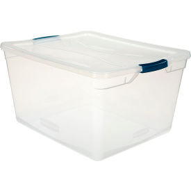 United Solutions RMCC710000 Rubbermaid® Cleverstore™ Clear Latching Storage Tote w/Lid 71 Quart 23-1/2x18-5/8x12-1/4 image.