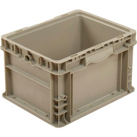 Global Industrial 270287 Global Industrial™ Stackable Straight Wall Container, Solid, 12"Lx15"Wx9"H, Gray image.