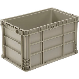 Global Industrial 270289 Global Industrial™ Stackable Straight Wall Container, Solid, 24"Lx15"Wx14"H, Gray image.