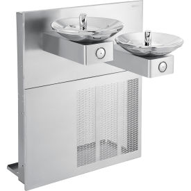 Global Industrial In-Wall Bi-Level Drinking Fountain Filtered Refrigerated Stainless 