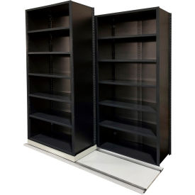 Equipto V-Grip 3 Unit Lateral File High Density Shelving 36"W x 18"D x 90"H 6 Length Black 