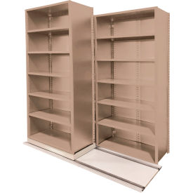 Equipto V-Grip 3 Unit Lateral File High Density Shelving 36"W x 18"D x 90"H 6 Length Putty 