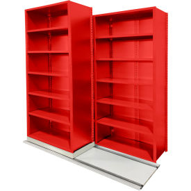 Equipto V-Grip 3 Unit Lateral File High Density Shelving 36"W x 18"D x 90"H 6 Length Red 