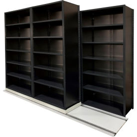 Equipto V-Grip 5 Unit Lateral File High Density Shelving 36"W x 18"D x 90"H 9 Length Black 