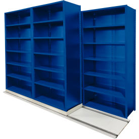 Equipto V-Grip 5 Unit Lateral File High Density Shelving 36"W x 18"D x 90"H 9 Length Blue 