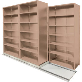 Equipto V-Grip 5 Unit Lateral File High Density Shelving 36"W x 18"D x 90"H 9 Length Putty 
