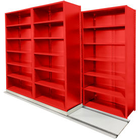 Equipto V-Grip 5 Unit Lateral File High Density Shelving 36"W x 18"D x 90"H 9 Length Red 
