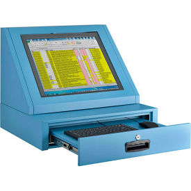Global Industrial™ Countertop LCD Console Computer Cabinet Blue