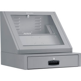 Global Industrial 273114DG Global Industrial™ Countertop LCD Console Computer Cabinet, Dark Gray image.