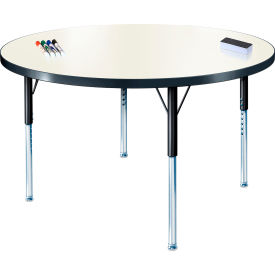 Allied CLS48CRDE-WMBBK-LR Whiteboard Activity Table 48" Diameter Circle, Juvenile Adjustable Height image.