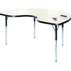 Allied CLS472KDE-WMBBK-ST Whiteboard Activity Table 48" x 72" Kidney, Standard Adjustable Height image.