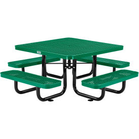 Global Industrial 277151KGN Global Industrial™ 46" Square Kids Picnic Table, Expanded Metal, Green image.