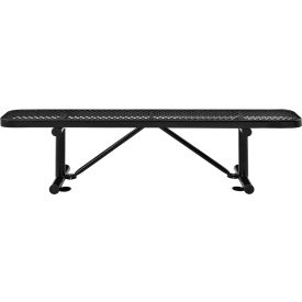 6' Outdoor Steel Flat Bench, Expanded Metal, Black view 2
