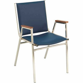 Kfi 411CH-9301 NAVY VINYL KFI Stack Chair With Arms - Vinyl -1" thick Seat Navy Vinyl image.