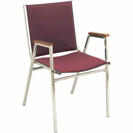 Kfi 411CH-1201 BURGUNDY FABRIC KFI Stack Chair With Arms - Fabric -1" thick Seat Burgundy Fabric image.