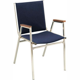 Kfi 411CH-1304 NAVY FABRIC KFI Stack Chair With Arms - Fabric -1" thick Seat Navy Fabric image.